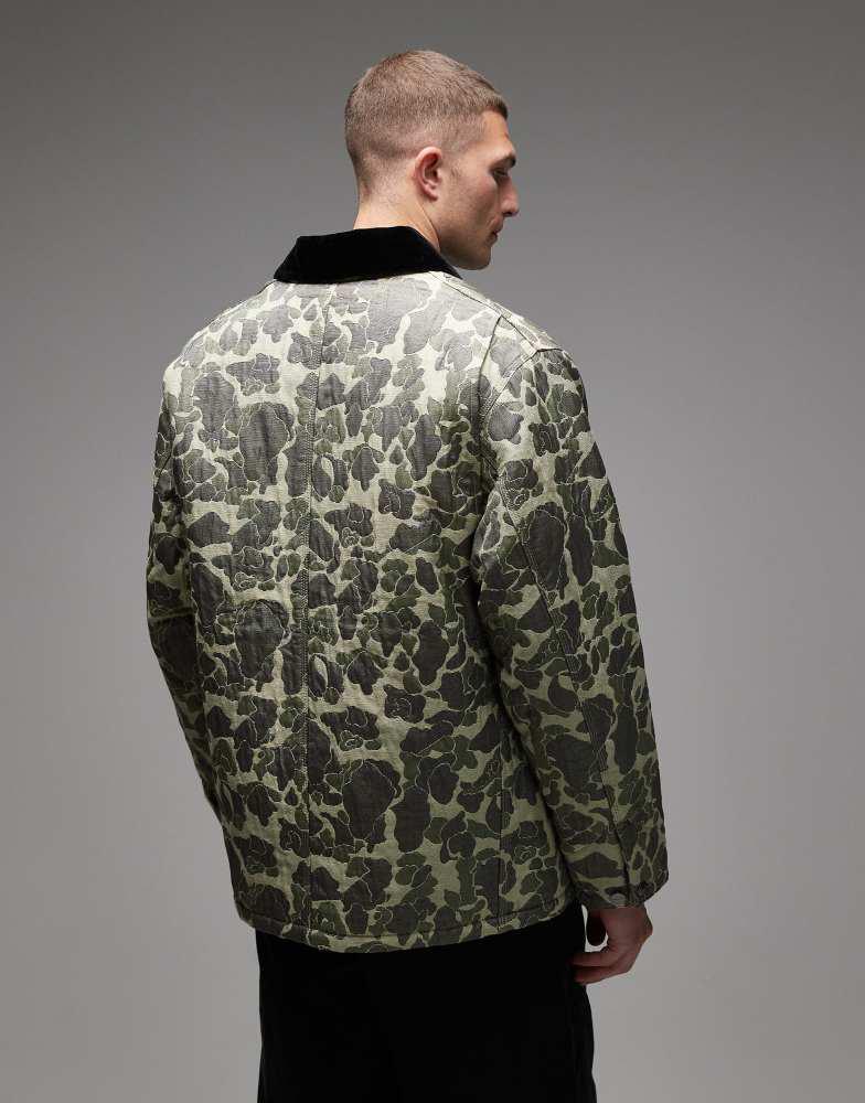 Carhartt WIP tapestry chore coat in green camo jacquard – On Sale
