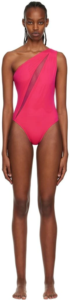 Versace Pink Slashed One-Piece Swimsuit