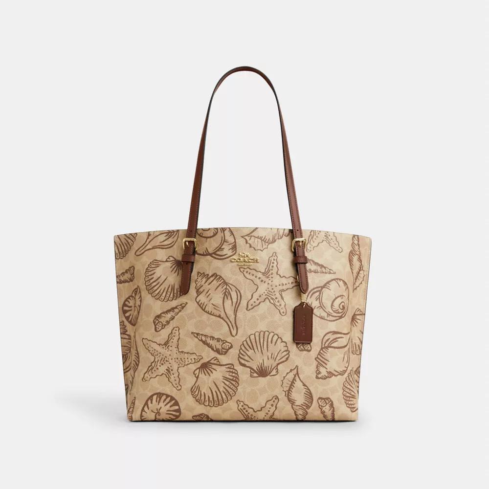 Coach Mollie Tote Bag In Signature Canvas With Shell Print