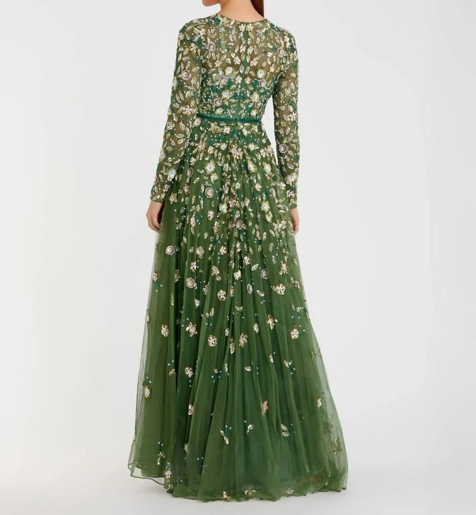 Mac Duggal Mac Duggal - Embellished High Neck Long Sleeve A Line Gown 2