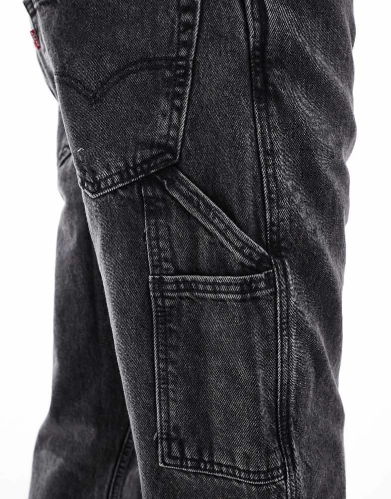 Levi's Levi's Workwear straight fit dungaree jeans in black 2