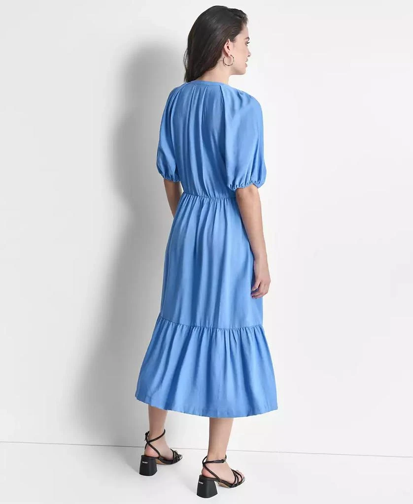 DKNY Women's Puff Sleeve Dress with Zipper 2