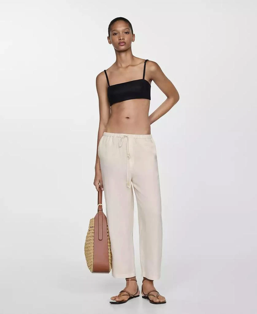 Mango Women's 100% Linen Jogger Trousers 6