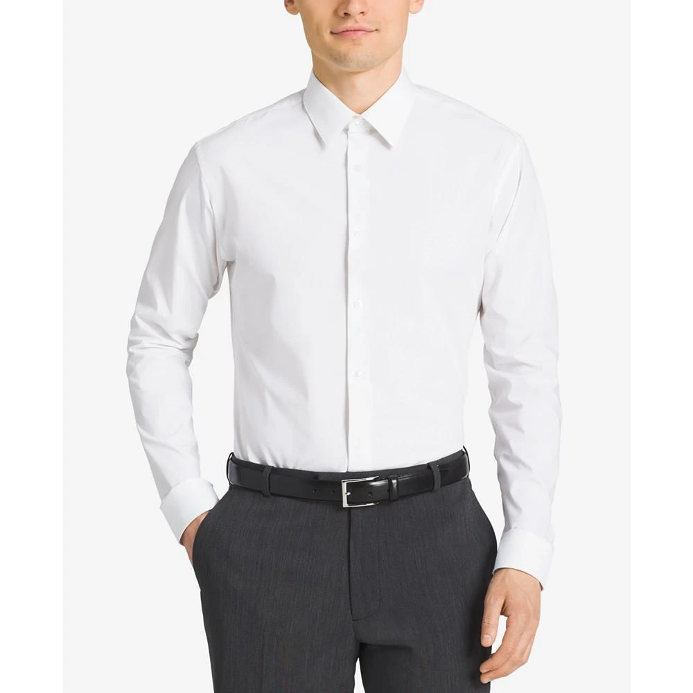 Calvin Klein Men's Slim-Fit Non-Iron Spread Collar Herringbone Dress Shirt 3