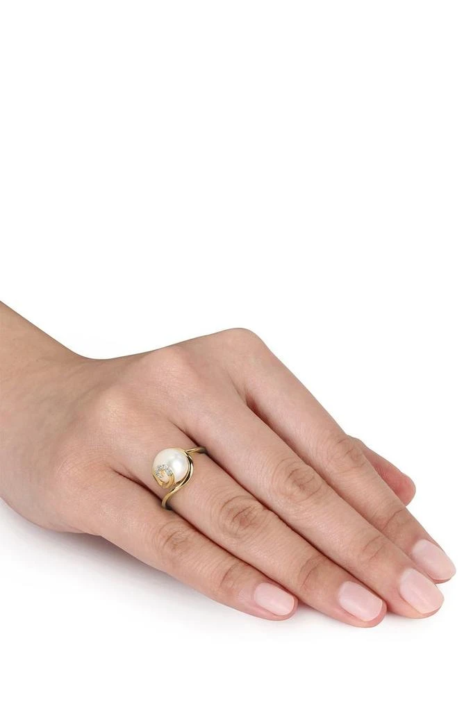 DELMAR Diamond 
White 9-9.5mm Freshwater Pearl Ring 2