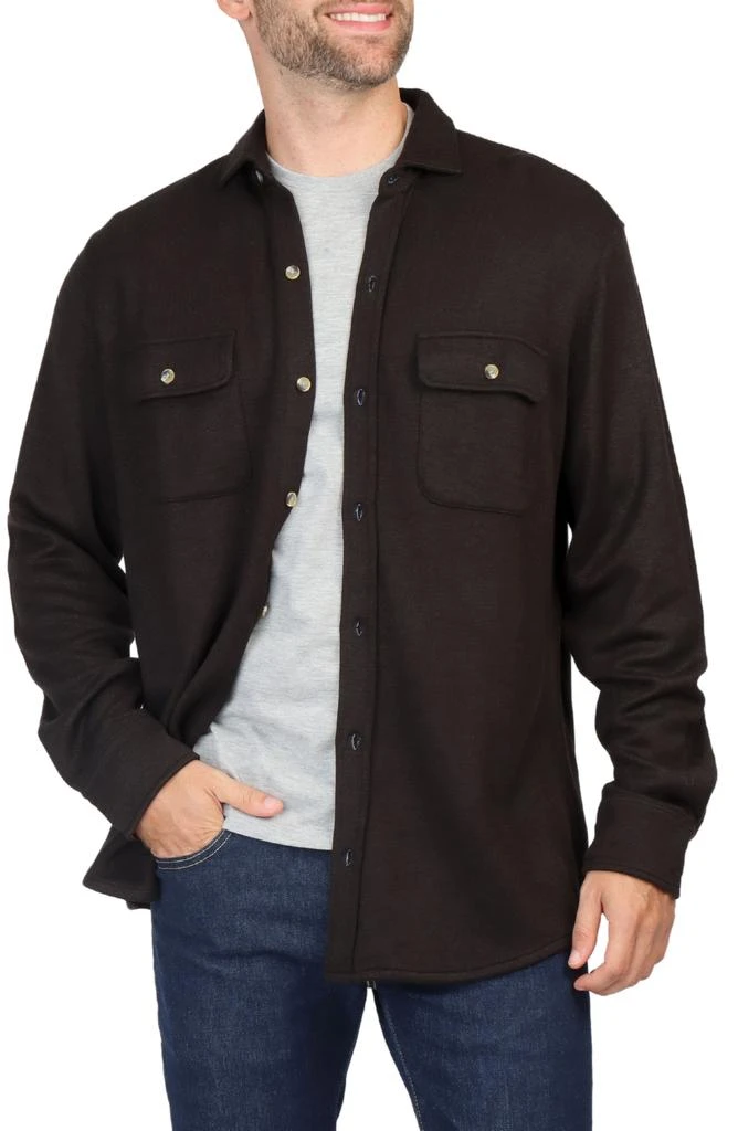 TailorByrd Long Sleeve Melange Solid Button Front Shirt 4