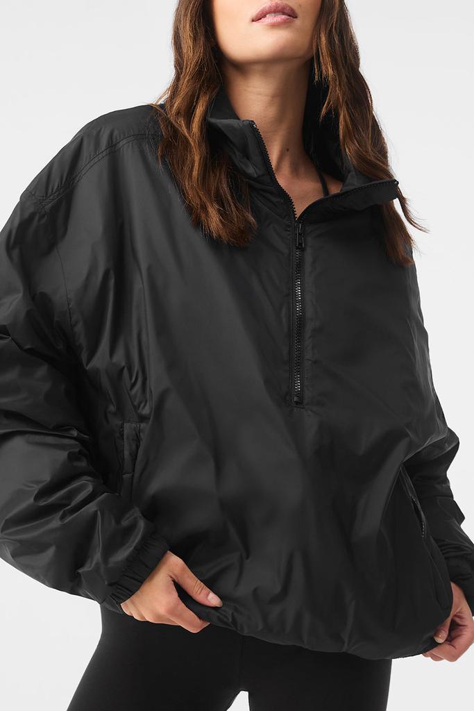 Alo Latitude Light Weight 1/2 Zip Pullover Jacket - Black