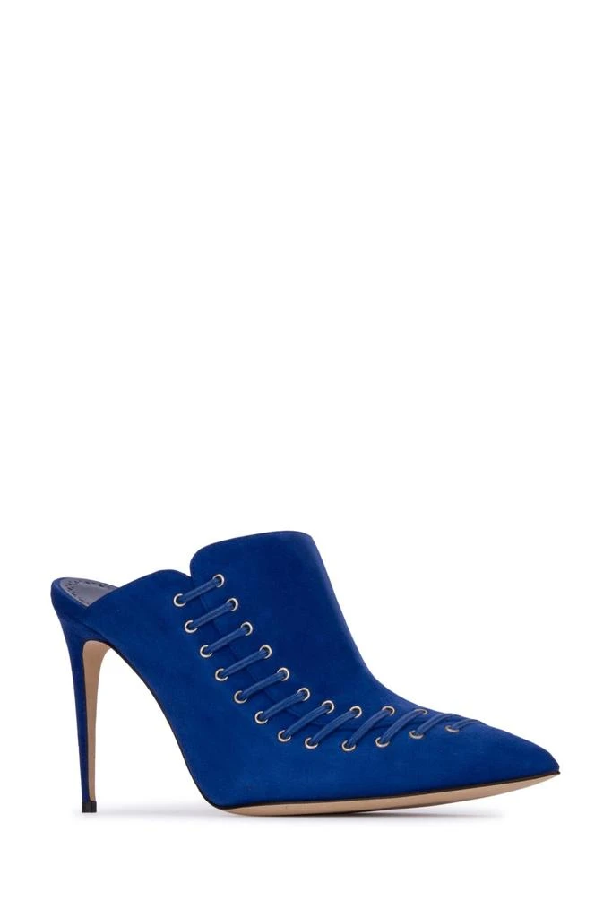 Manolo Blahnik Blue suede Dobre mules 1
