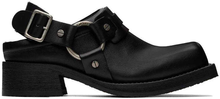 Acne Studios Black Leather Buckle Loafers 1