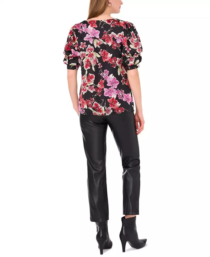 1. State Women's Floral-Print Bubble-Sleeve Blouse 4