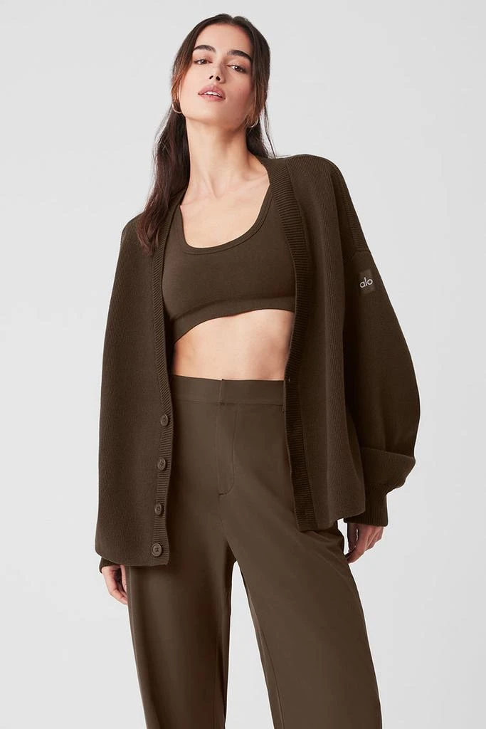 Alo Scholar Cardigan Sweater - Black 1