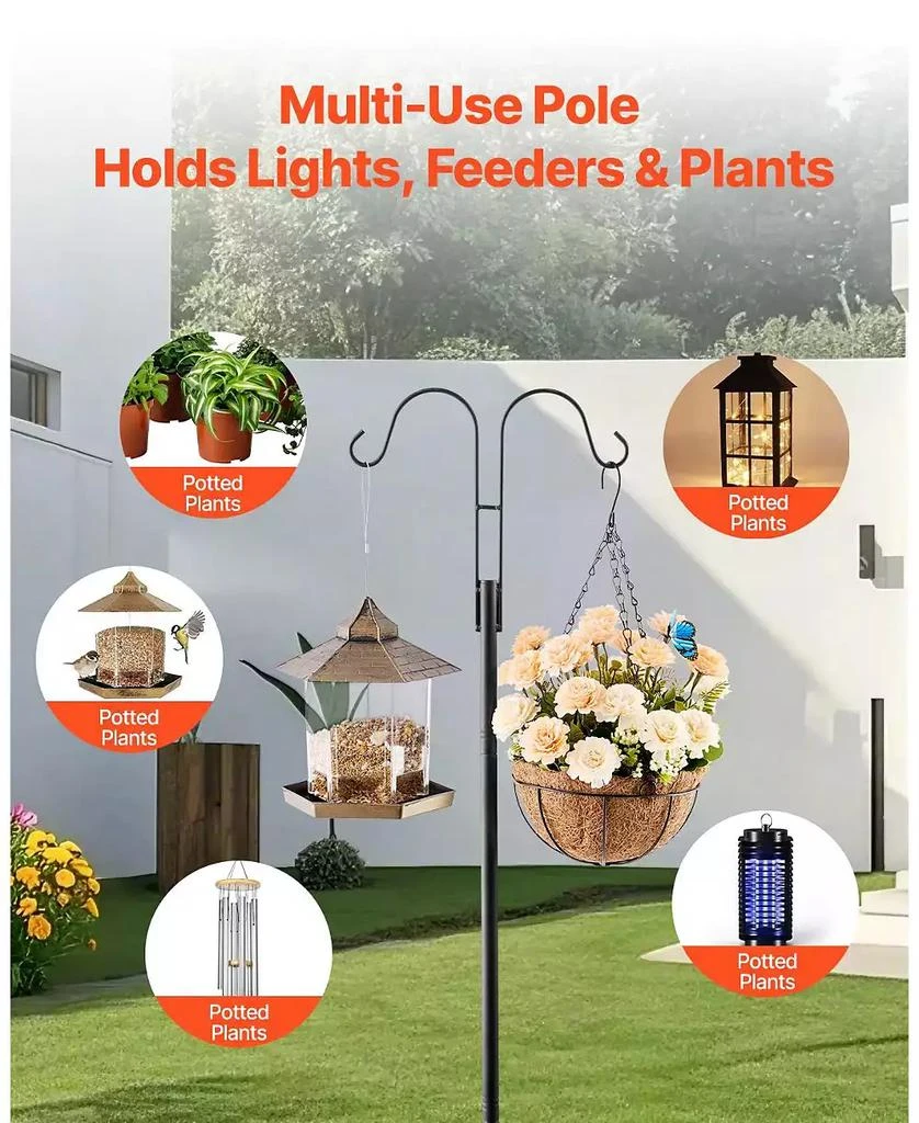 Slickblue 8-Piece Heavy-Duty Garden Shepherd Hooks for Hanging Bird Feeders 3