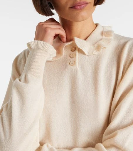 Valentino Ruffled cashmere polo sweater 4
