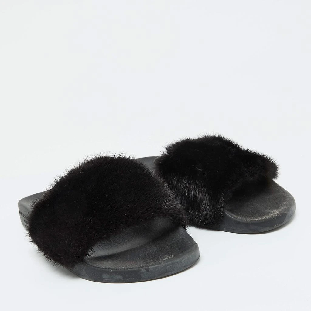 Givenchy Givenchy Black Mink Fur Flat Slides Size 41 4