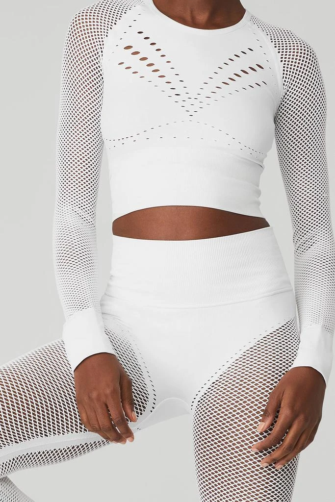 Alo Seamless High-Waist 7/8 Limitless Open Air Legging - White 4