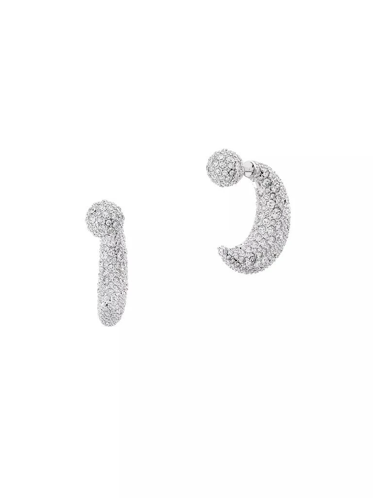 Swarovski Sublima Rhodium-Plated & Swarovski Crystal Crescent Moon Earrings 6