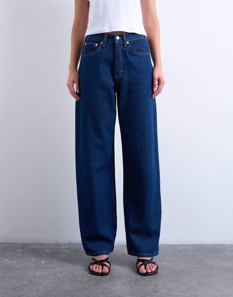 Topshop Topshop Column mid rise jean in indigo rinse