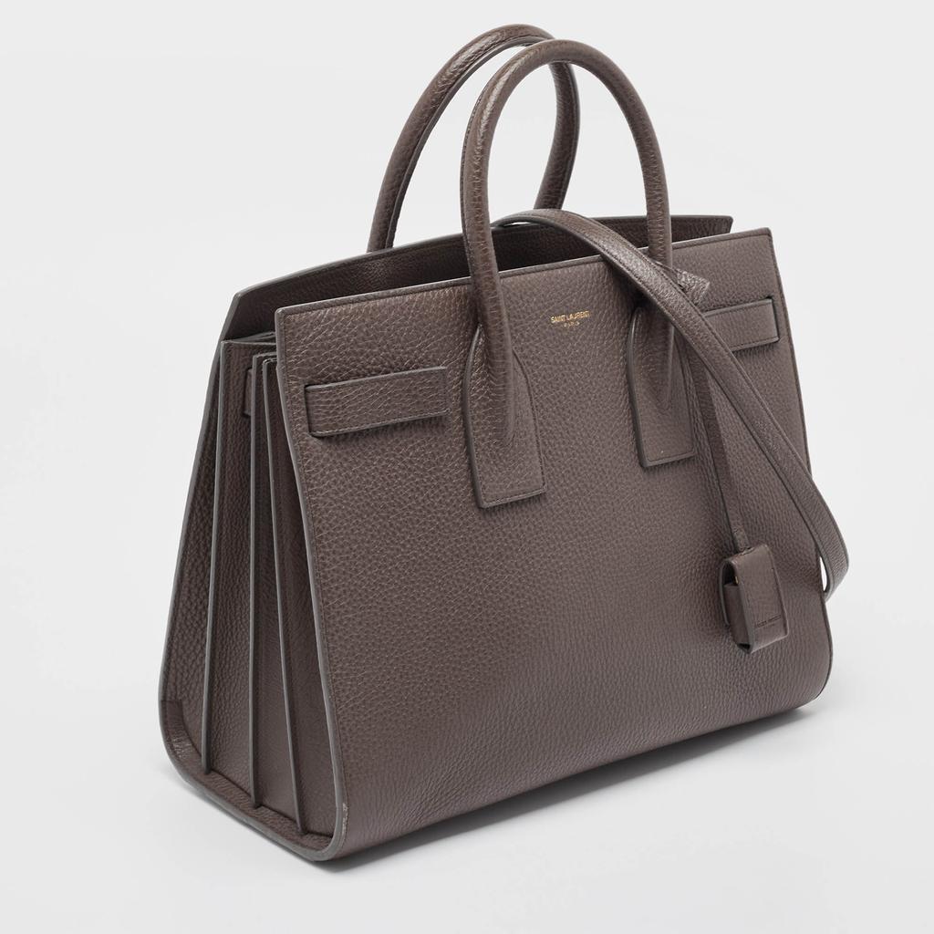 Saint Laurent Saint Laurent Grey Leather Small Classic Sac De Jour Tote