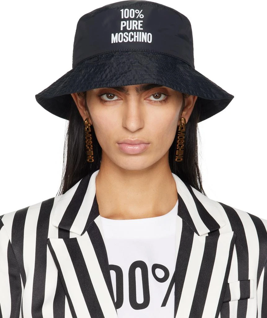 Moschino Black '100% Pure Moschino' Nylon Bucket Hat 1