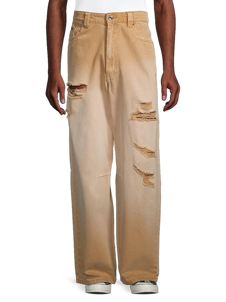 RTA Distressed Wide-Leg Jeans 3