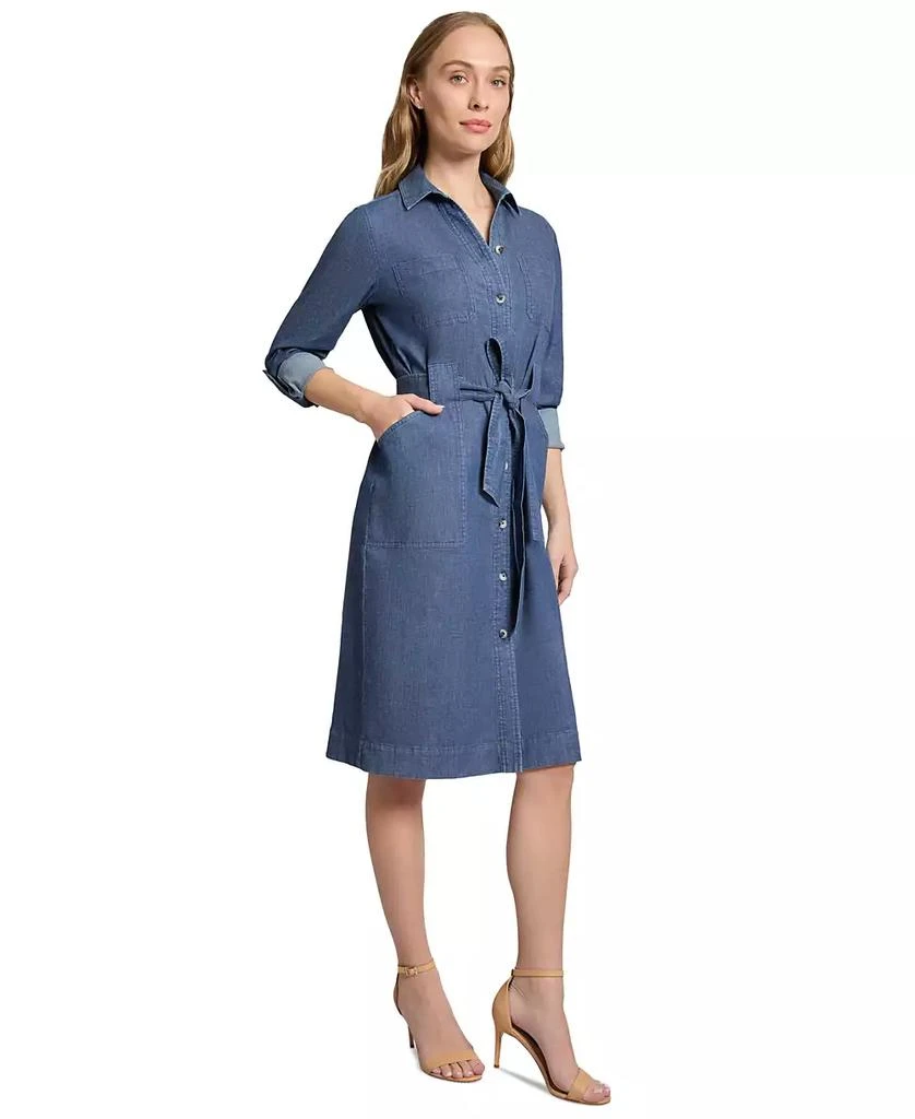 JONES NEW YORK Petite Denim Tie-Belt Shirtdress 2