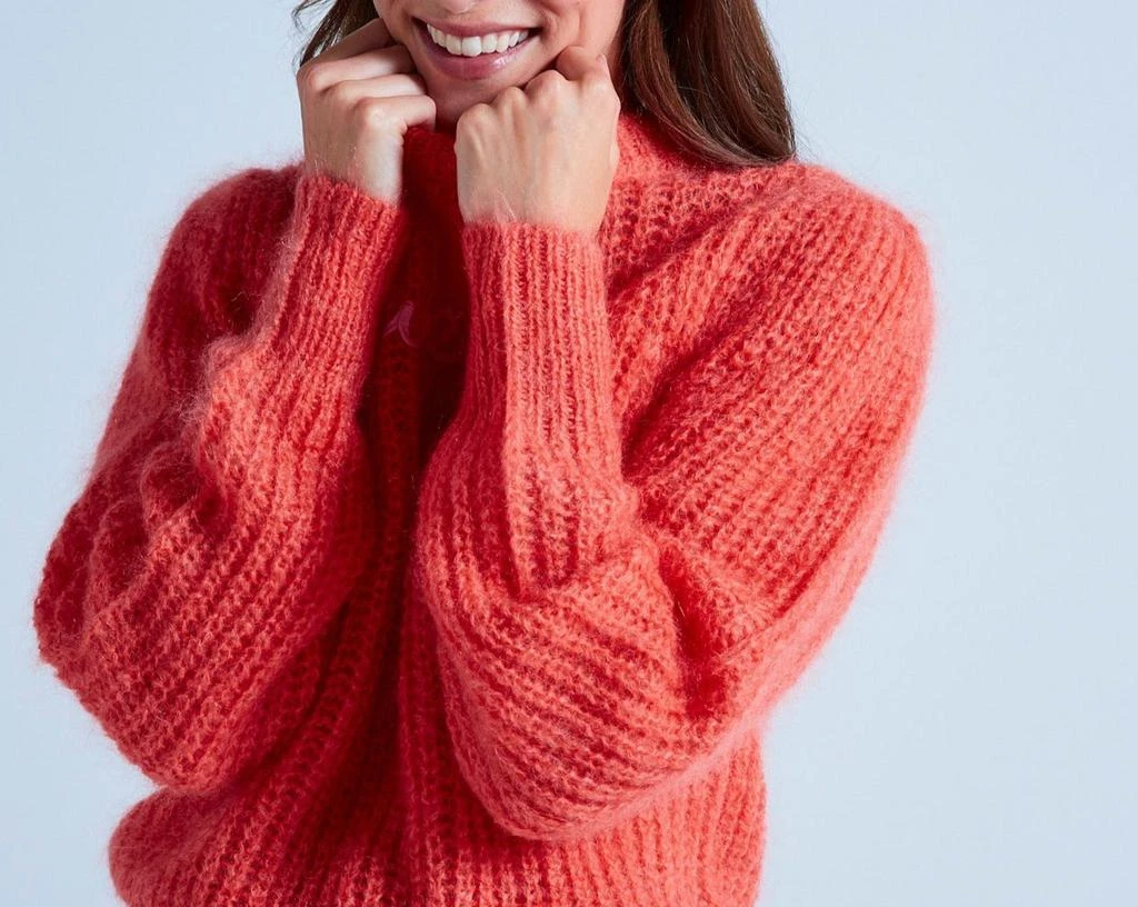 预计3周后发货 Absolut Cashmere Pull Col Rond Manches Longues Gigot Elina - Abricot B Bubble Gum - Femme 5