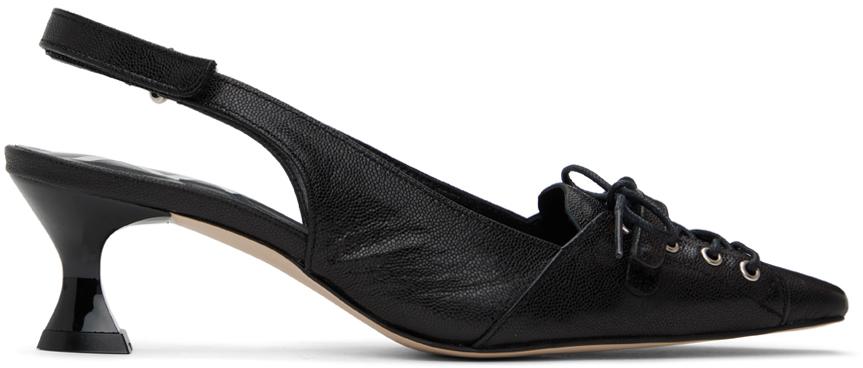 ★送料・関税込★OPEN YY★LACE-UP POINTY HEEL★ OPEN YY Black Lace-Up Pointy Heels - High Heels - BeyondStyle