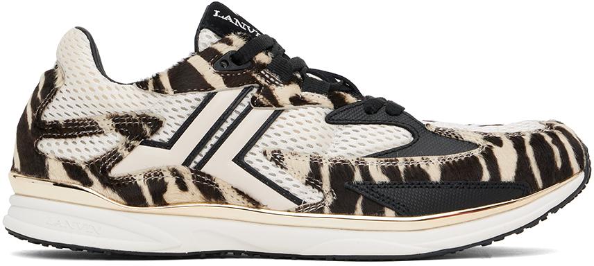 Lanvin Brown & Off-White Meteor Sneakers
