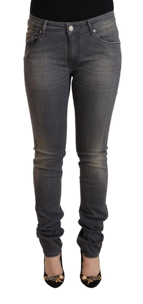 Acht Acht Dark Gray Washed Cotton Denim Skinny Jeans