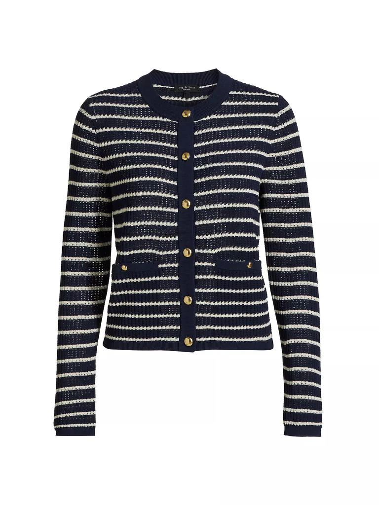 Rag & Bone Viola Cotton-Blend Stripe Cardigan 1