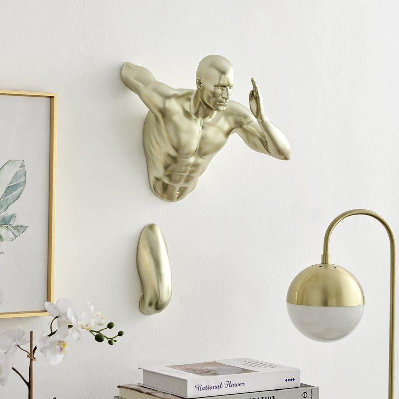 Finesse Decor Gold Wall Runner 20" Man Sculpture