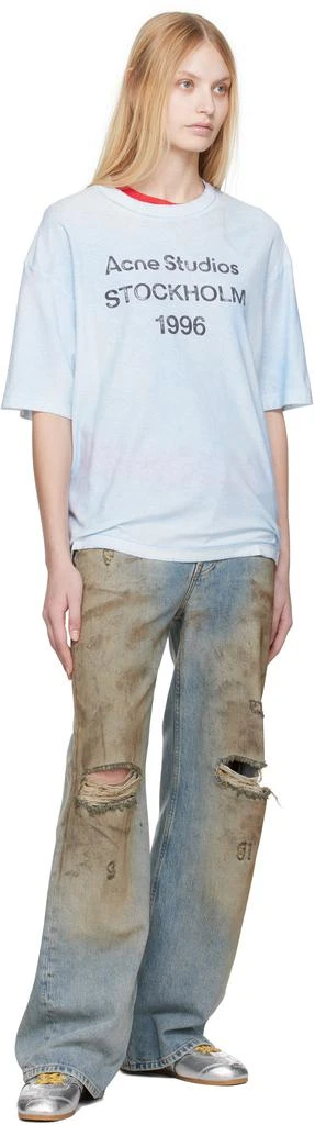Acne Studios Blue Relaxed Fit Logo T-shirt 4