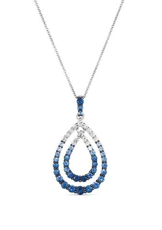 Le Vian Vian 1.33 Ct. T.w. Ombre Sapphire And 1 3 Ct. T.w. White Sapphire Necklace In 14K White Gold 1
