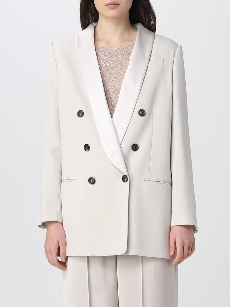Brunello Cucinelli Cropped bead-embellished houndstooth wool