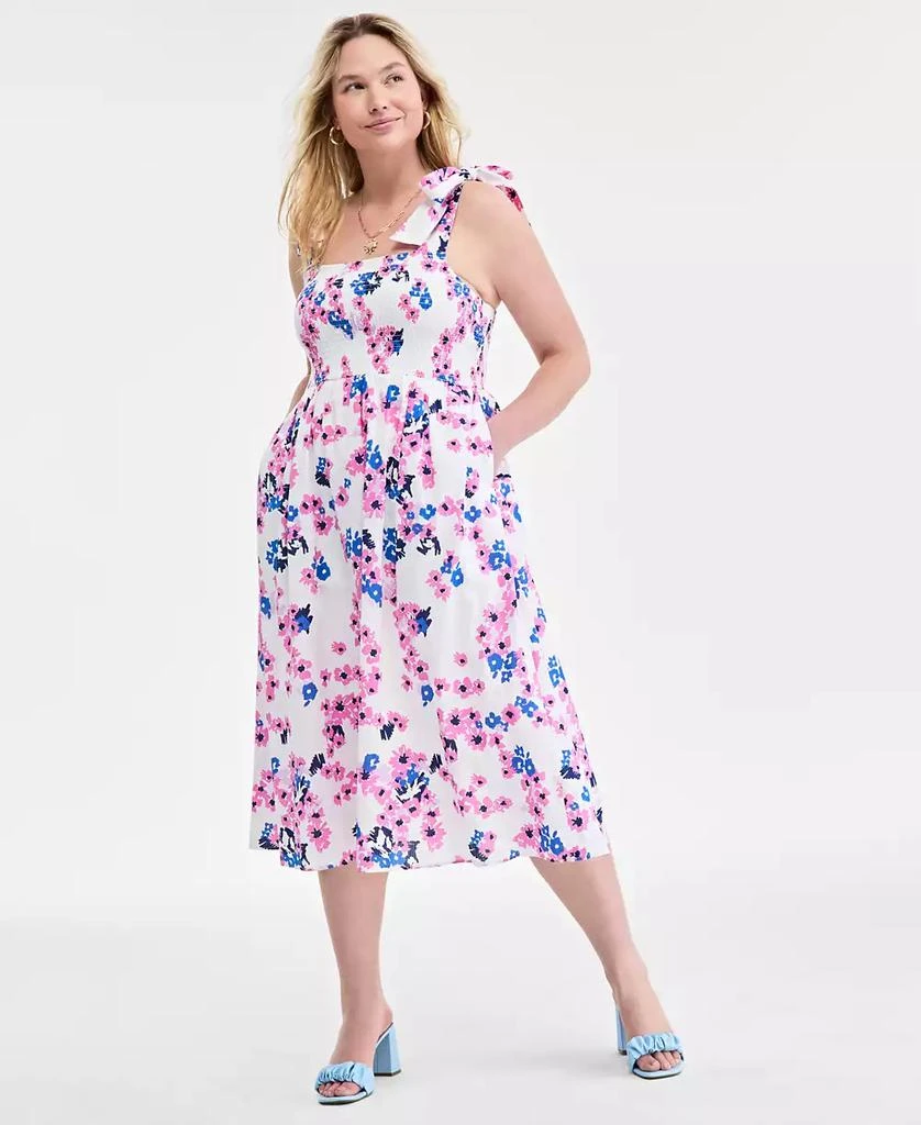 Women's Mommy & Me Cotton Bouquet-Print Tie-Strap Smocked Midi Dress,  Exclusively at Macy's  On Sale Now with Up to 61% Off | Discover Exclusive  Deals & Savings at BeyondStyle  Authentic