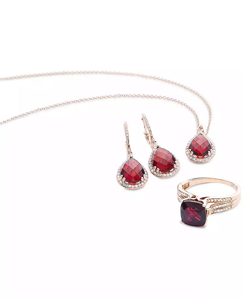 Effy EFFY® Garnet (4-1/5 ct. t.w.) and Diamond (1/8 ct. t.w.) Pear Pendant in 14k Rose Gold