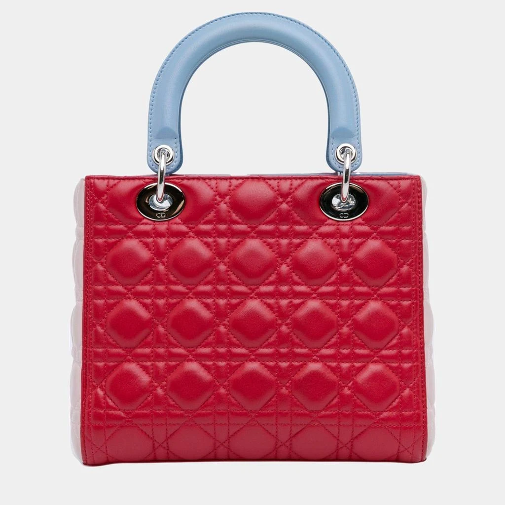 Dior Dior Red Medium Tricolor Lambskin Cannage Lady Dior 3