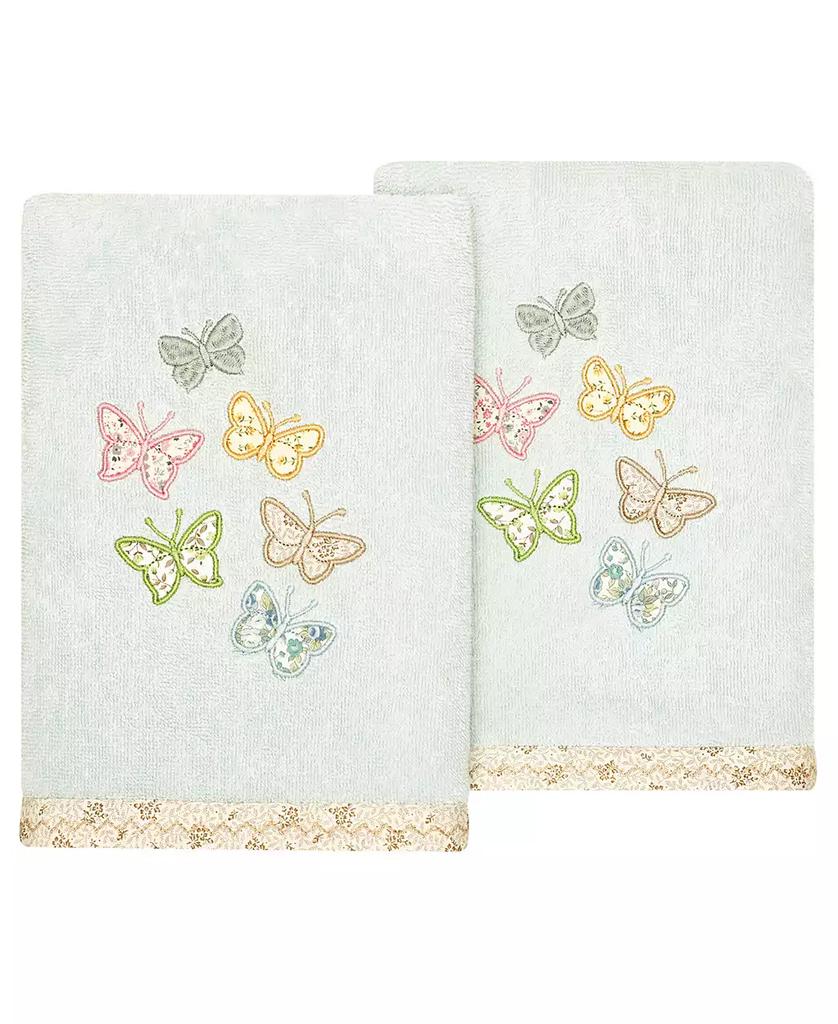 Linum Home Textiles Turkish Cotton Mariposa Embellished 2-Pc. Hand Towel Set