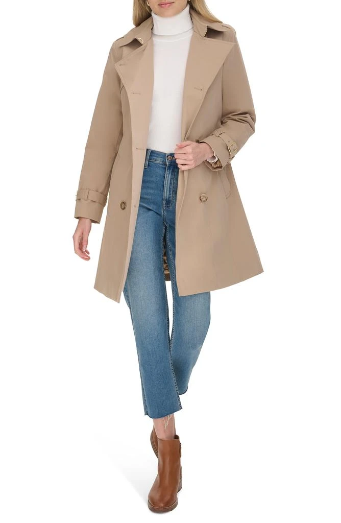 Cole Haan Signature Classic Double Breasted Hooded Trench Coat 5