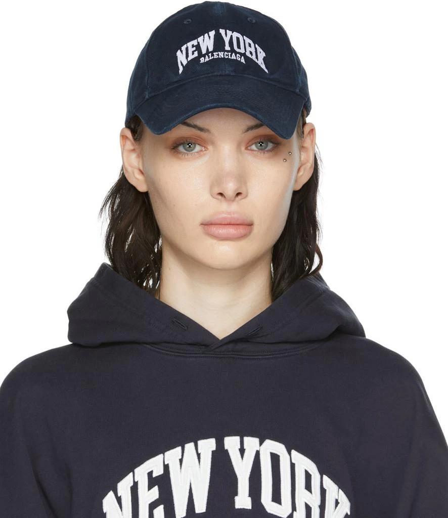 Balenciaga Navy 'New York' Cap 1