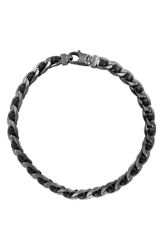 Effy Men
s Sterling Silver
Leather Curb Chain Bracelet