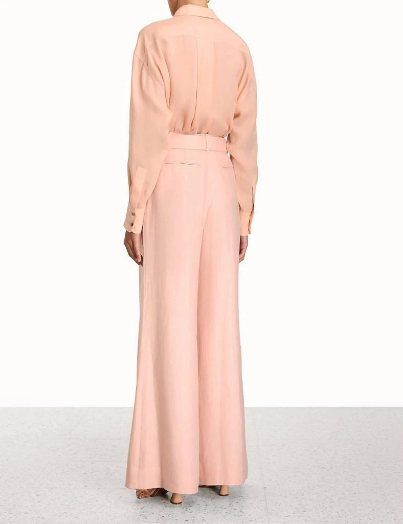 Zimmermann Women's Wonderland Button Up Shirt In Blush 4