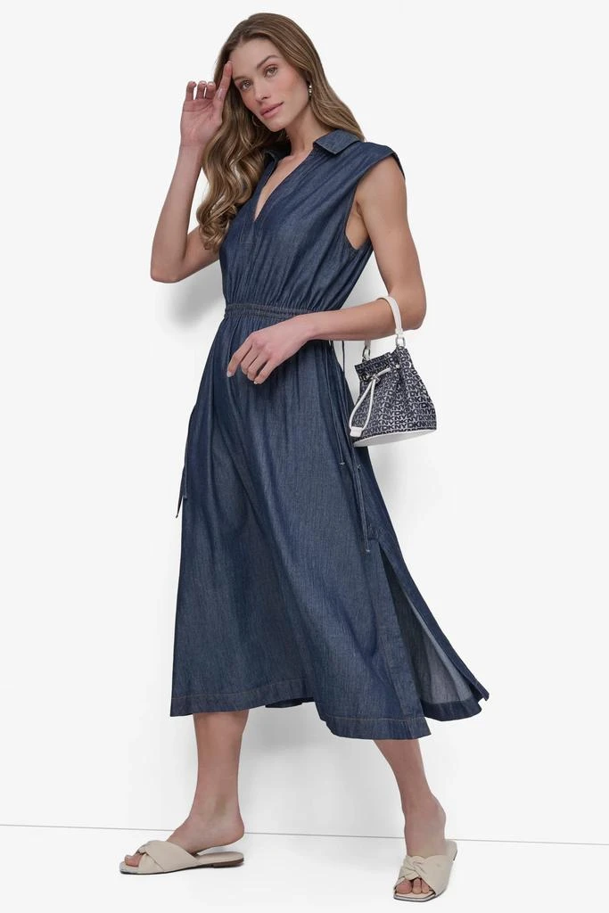 DKNY HIGH-SPLIT MIDI SHIRT DRESS 4