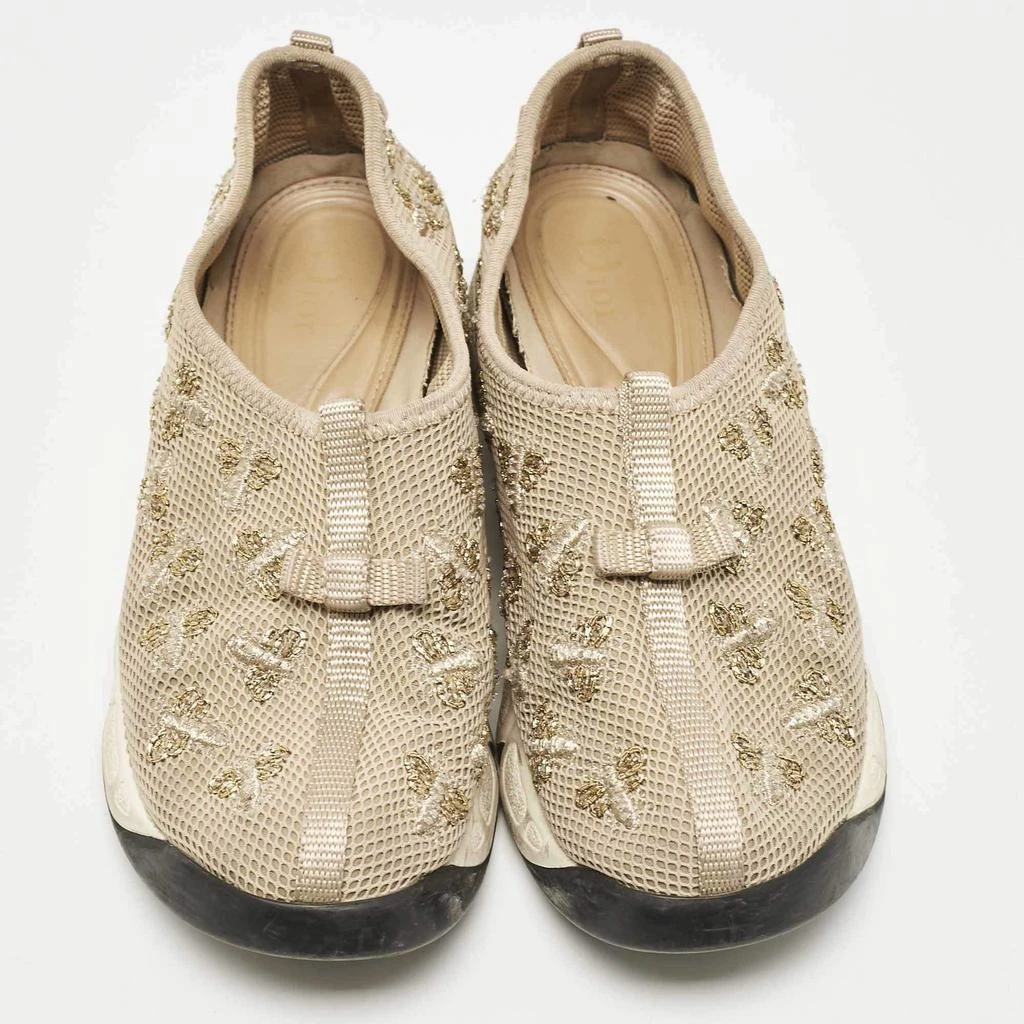 Dior Dior Beige Mesh Beads Embellished/ Embroidery Fusion Sneakers Size 36 3