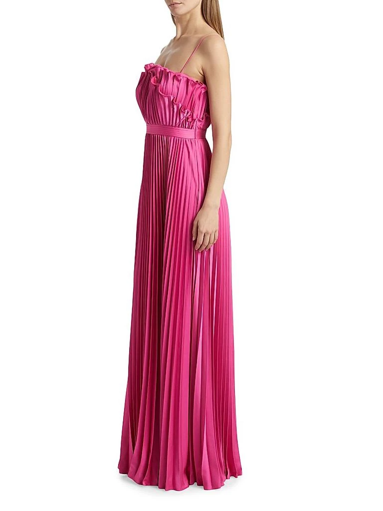AMUR Arora Plissé Satin Sleeveless Gown​ 4