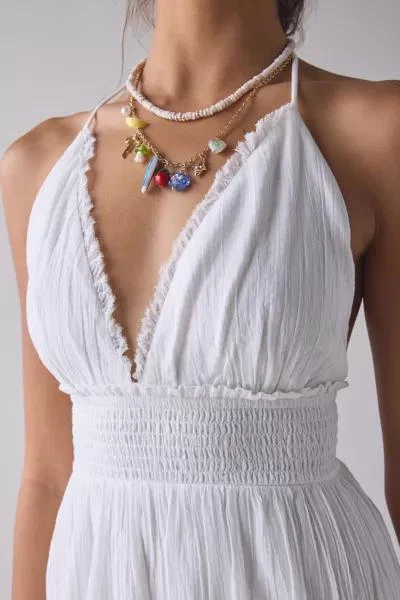 Urban Outfitters Kimchi Blue Phoebe Cotton Open-Back Halter Mini Dress 4