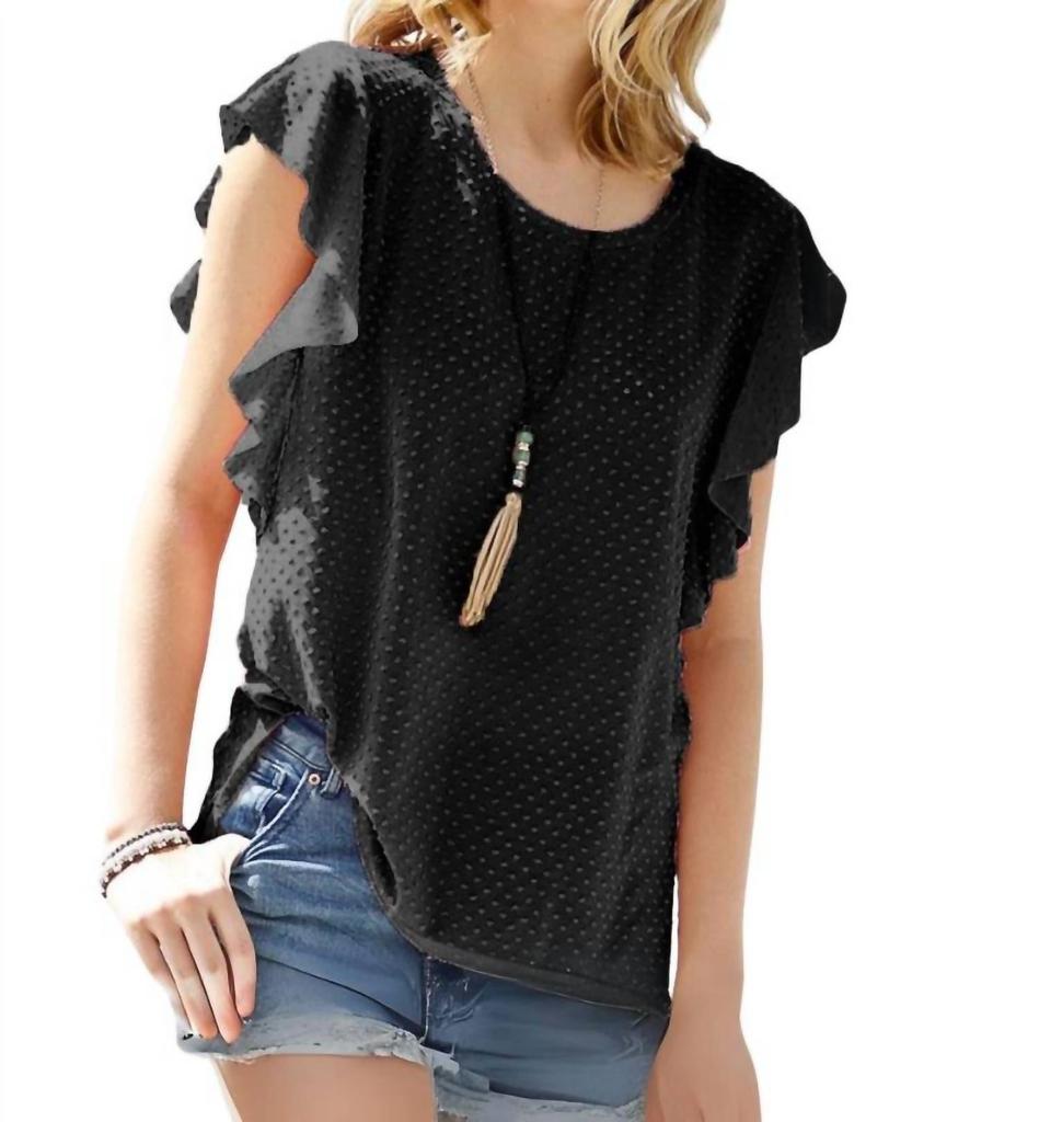 My Story Ruffle Sleeves Top In Black