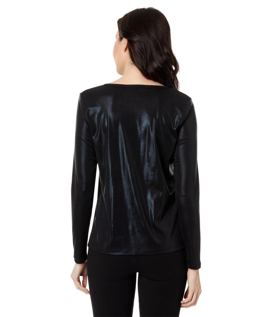 Elliott Lauren Glimmer Knit Long Sleeve Shimmer Top