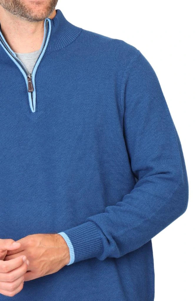 TailorByrd Cotton Textured Waffle Quarter-Zip 5