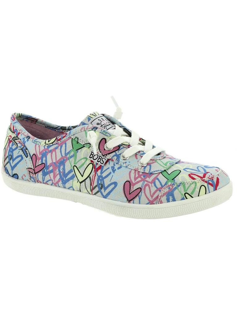 BOBS From Skechers Grateful Love Womens Canvas Lace-Up Slip-On Sneakers 1